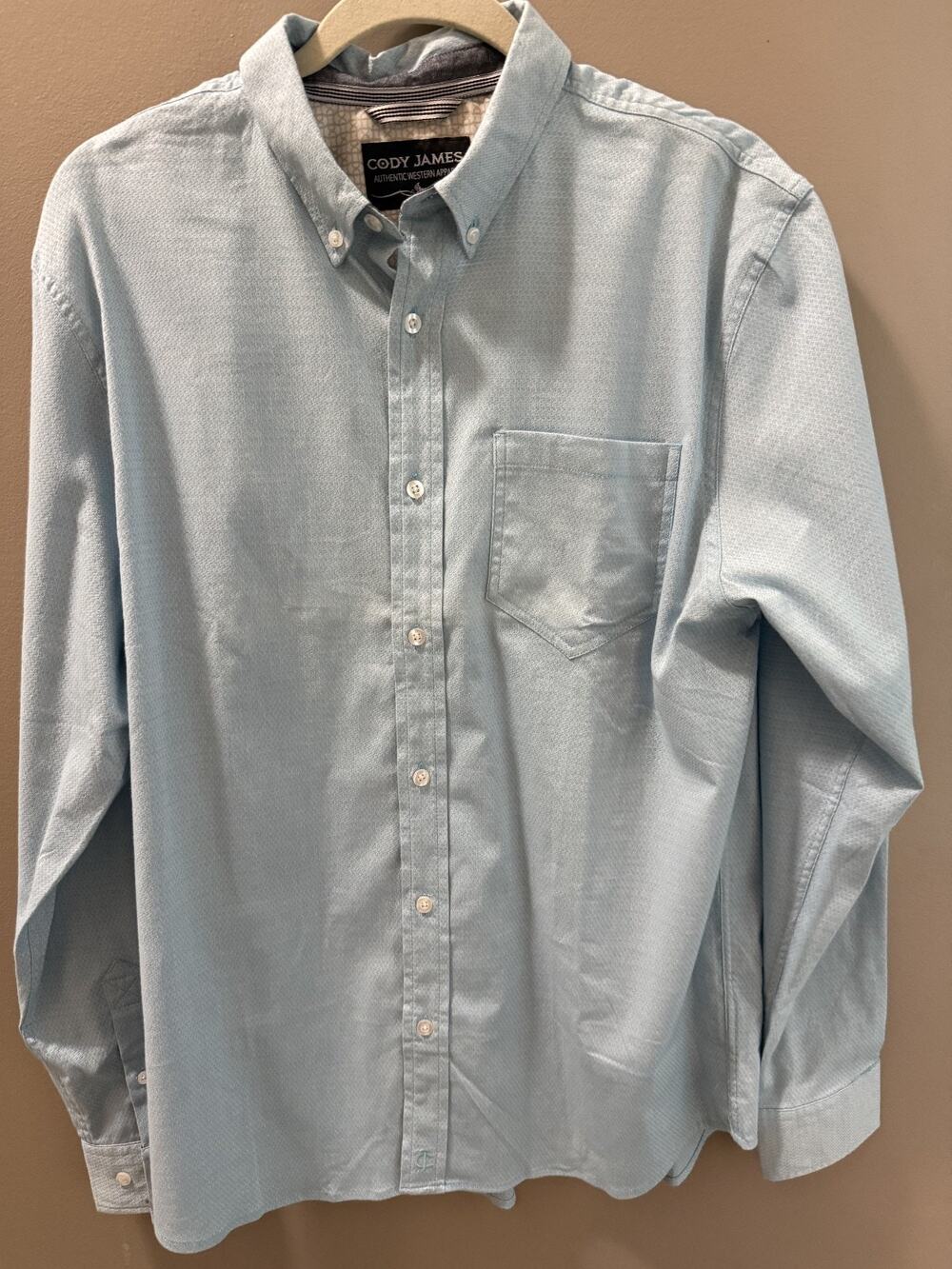 NWT Cody James Men's Light Blue Cotton Button Down M Western Cowboy